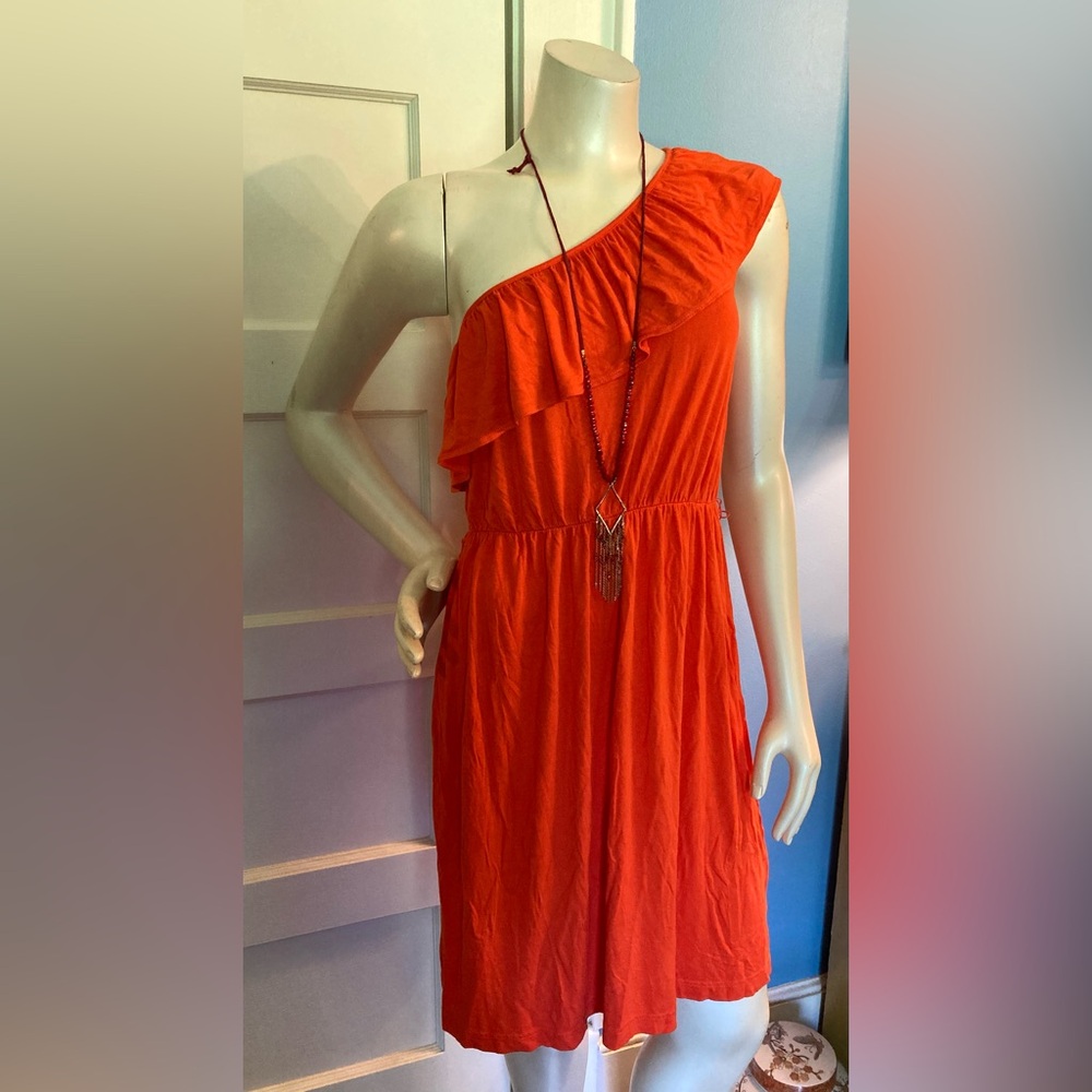 Orange Off The Shoulder ANA Dress, Size Large